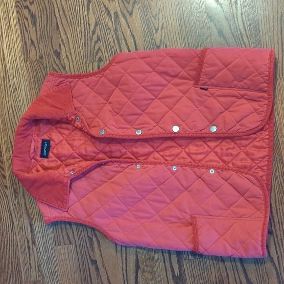 Vtg. Red Vest Chavarari Germany Bavarian quilted vest corduroy collar sz S - Picture 6 of 13
